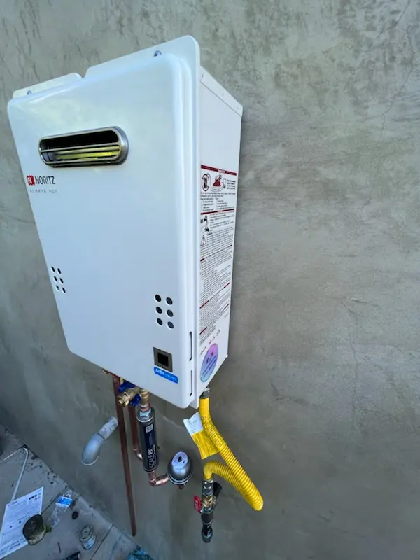 Tankless water heater installation for Vinco homes